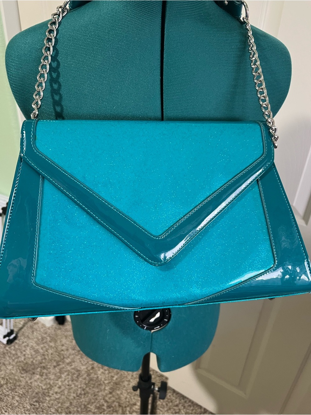 Pinup Couture Handbag glitter teal